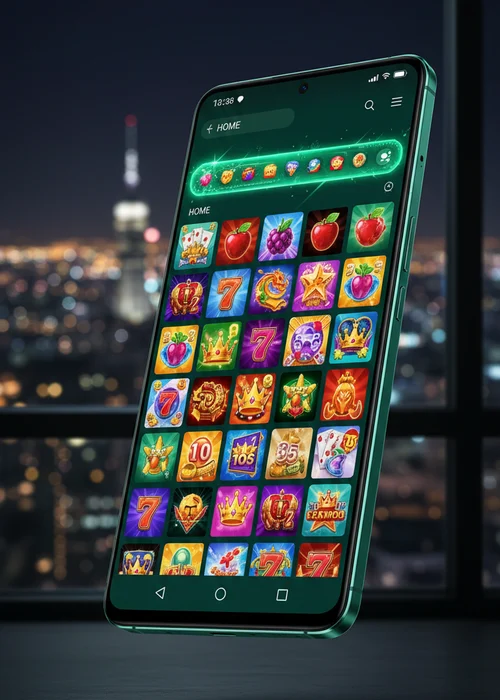 A vibrant casino lobby interface of 778 Casino showcasing popular slots and live dealer games, symbolizing exciting gameplay and rewards.